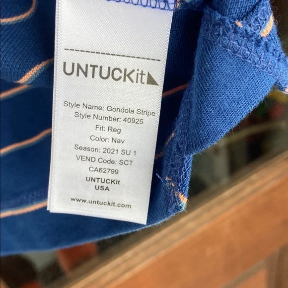 UNTUCKIT 100% Pima Cotton Gondola Stripe Polo. NWT. size S - Picture 5 of 6